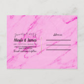 Carte Postale Faire-part Tropical Pineapple Rose Marbré Enregistrer la Date (Dos)