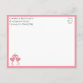 Carte Postale Faire-part Tropical Pink Flamingo Beach Hawaiian Just Married (Dos)