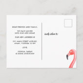 Carte Postale Faire-part Troupe de flamants tropicaux déplacés Nouvelle adr (Dos)