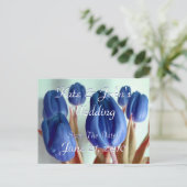 Carte Postale Faire-part Tulipes Bleues (Debout devant)