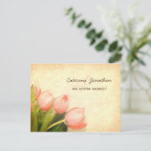 Carte Postale Faire-part Tulipes roses mariage de printemps enregistrer la  (Debout devant)