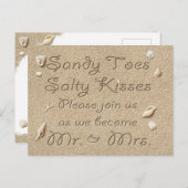 Carte Postale Faire-part Turquoise Beach Sandy Toits Salty Baisers Enregist (Devant / Derrière)