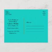 Carte Postale Faire-part Turquoise Bleu & Or Confetti Brillants Save The Da (Dos)