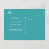 Carte Postale Faire-part Turquoise Bleu & Perles Élégant Save The Date (Dos)