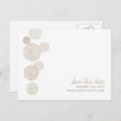 Carte Postale Faire-part Twine Globes Mariage Moderne Enregistrer La Date (Devant / Derrière)