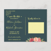 Carte Postale Faire-part Twinkles lumières marine blush rose mariage date d (Dos)