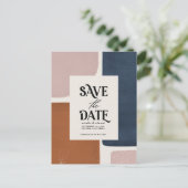 Carte Postale Faire-part Typographie abstraite moderne navy terracotta anno (Debout devant)