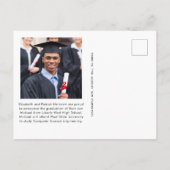 Carte Postale Faire-part Typographie blanche en gras Photo remise des diplô (Dos)