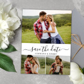 Carte Postale Faire-part Typographie budgétaire 3 Collage photo Enregistrez