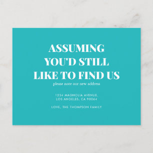 Carte Postale Faire-part Typographie classique minimaliste moderne Turquois