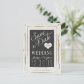 Carte Postale Faire-part Typographie de calque rustique blanche Enregistrer (Debout devant)