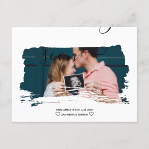 Carte Postale Faire-part Typographie de pinceau de script moderne photo gro