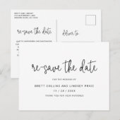 Carte Postale Faire-part Typographie de script moderne pour mariage Enregis (Devant / Derrière)