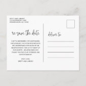 Carte Postale Faire-part Typographie de script moderne pour mariage Enregis (Dos)