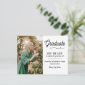 Carte Postale Faire-part Typographie Diplômé Moderne | Photo Enregistrer La (Debout devant)