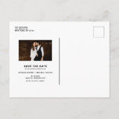 Carte Postale Faire-part Typographie du script de pinceau blanc Photo Enreg (Dos)