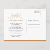 Carte Postale Faire-part Typographie gras Rétro Photo Fun Graduation Tendan (Dos)