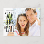Carte Postale Faire-part Typographie lettrage photo Save the Date (Devant)