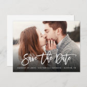 Carte Postale Faire-part Typographie manuscrite Mariage Enregistrer la date (Devant / Derrière)