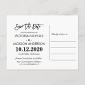 Carte Postale Faire-part Typographie manuscrite Mariage Enregistrer la date (Dos)