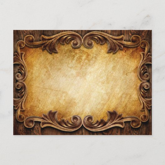 Carte Postale Faire-part typographie mariage campagnard occidental enregist (Dos)