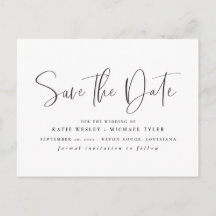 Typographie minimale noire Enregistrer la date