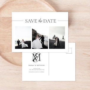 Carte Postale Faire-part Typographie moderne 3 Mariage photo Enregistrer la