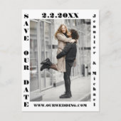 Carte Postale Faire-part typographie moderne code qr 2 photo enregistrer la (Devant)