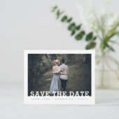 Carte Postale Faire-part Typographie Moderne Photo en surimpression Enregis (Debout devant)