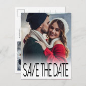 Carte Postale Faire-part Typographie moderne Photo Enregistrer la date (Devant / Derrière)