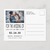 Carte Postale Faire-part Typographie moderne Photo Enregistrer la date (Dos)