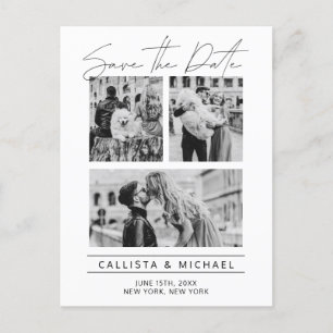 Carte Postale Faire-part Typographie Moderne Photo Mariage Enregistrer la D