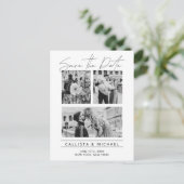 Carte Postale Faire-part Typographie Moderne Photo Mariage Enregistrer la D (Debout devant)