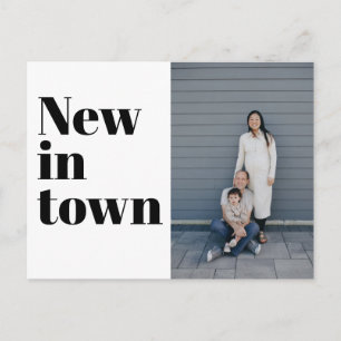 Carte Postale Faire-part Typographie moderne Photographie noire Nouvelle ma