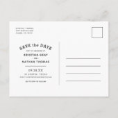 Carte Postale Faire-part Typographie moderne Représentation photo Enregistr (Dos)