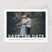 Carte Postale Faire-part Typographie moderne Représentation photo Enregistr (Devant)