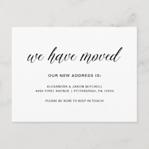Carte Postale Faire-part Typographie moderne simple Changement d'adresse