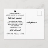 Carte Postale Faire-part Typographie Moderne Simple Invité Chambre Photo Dé (Dos)