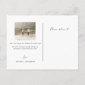 Carte Postale Faire-part Typographie Moderne Simple Photo Enregistrer La Da (Dos)