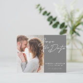 Carte Postale Faire-part Typographie Moderne Simple Photo Enregistrer La Da (Debout devant)