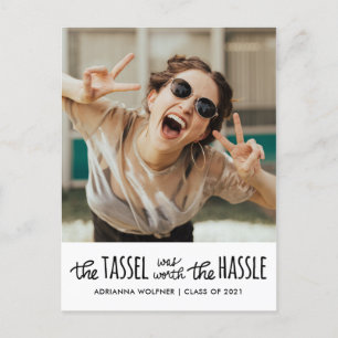 Carte Postale Faire-part Typographie noire diplômée  Enregistrer La Photo D