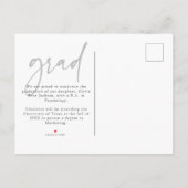 Carte Postale Faire-part Typographie Noire moderne Diplôme photo (Dos)