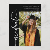 Carte Postale Faire-part Typographie Noire moderne Diplôme photo (Devant)