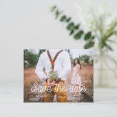 Carte Postale Faire-part Typographie rétro Enregistrer la date (Debout devant)