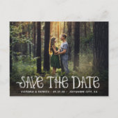 Carte Postale Faire-part Typographie rustique Mariage photo Enregistrer la  (Devant)