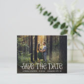 Carte Postale Faire-part Typographie rustique Mariage photo Enregistrer la  (Debout devant)