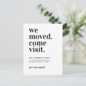 Carte Postale Faire-part Typographie simple et propre Nous avons déménagé V (Debout devant)