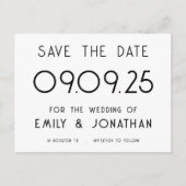 Carte Postale Faire-part Typographie simple Mariage noir blanc (Devant)