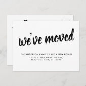 Carte Postale Faire-part Typographie simple Nous avons déménagé Annonce de (Devant / Derrière)