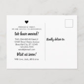 Carte Postale Faire-part Typographie simple Nous avons déménagé Annonce de (Dos)